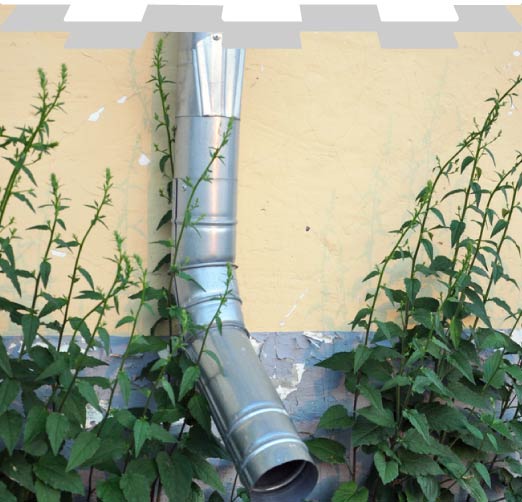 Downspout repair and extension service in San Jose, CA by New Concept Roofing Inc.