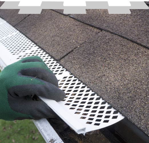 Gutter guard installation on a shingle roof in San Jose, CA - New Concept Roofing Inc.